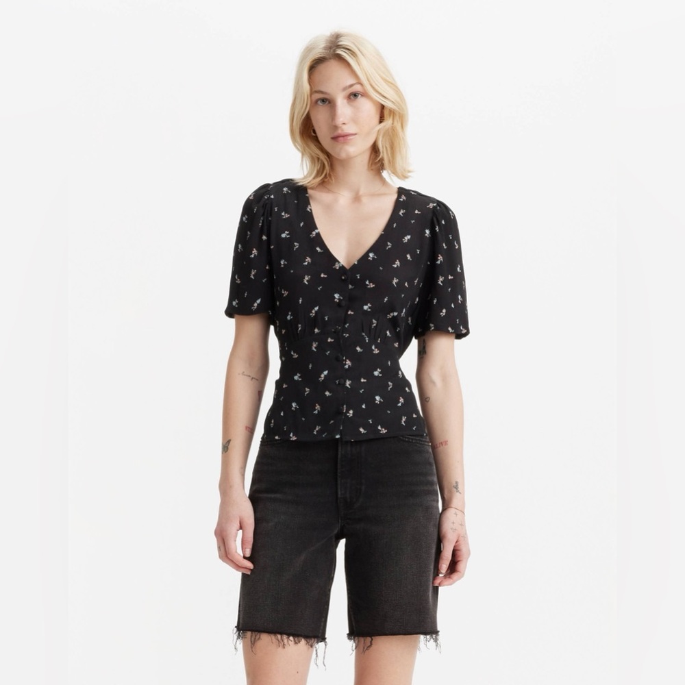levi’s • dolores blouse in mineral ditsy caviar